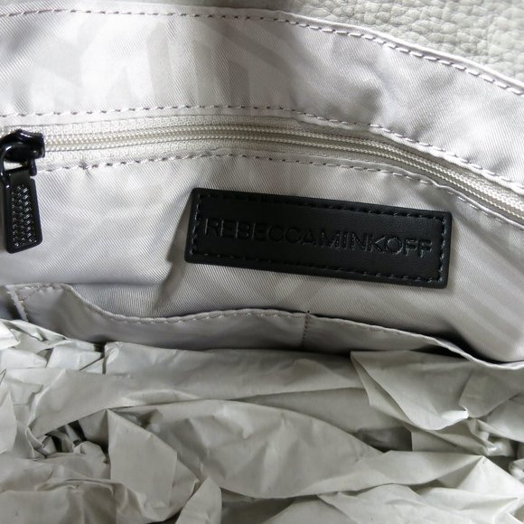 Rebecca Minkoff Midnighter Medium Satchel Grey Nubuck Leather NWT - Picture 9 of 11